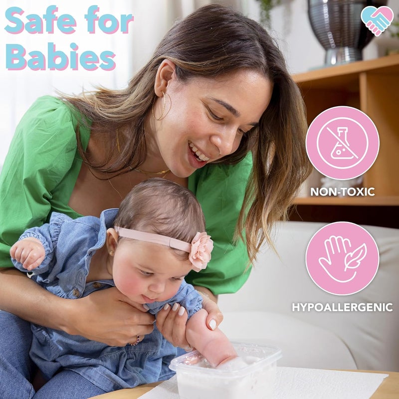 Luna Bean Baby Footprint and Hand Casting Kit (4 Pack) Personalized Baby Gifts for New Mom - Infant Newborn Foot Handprint Keepsake Mom to Be Gift - Image 3